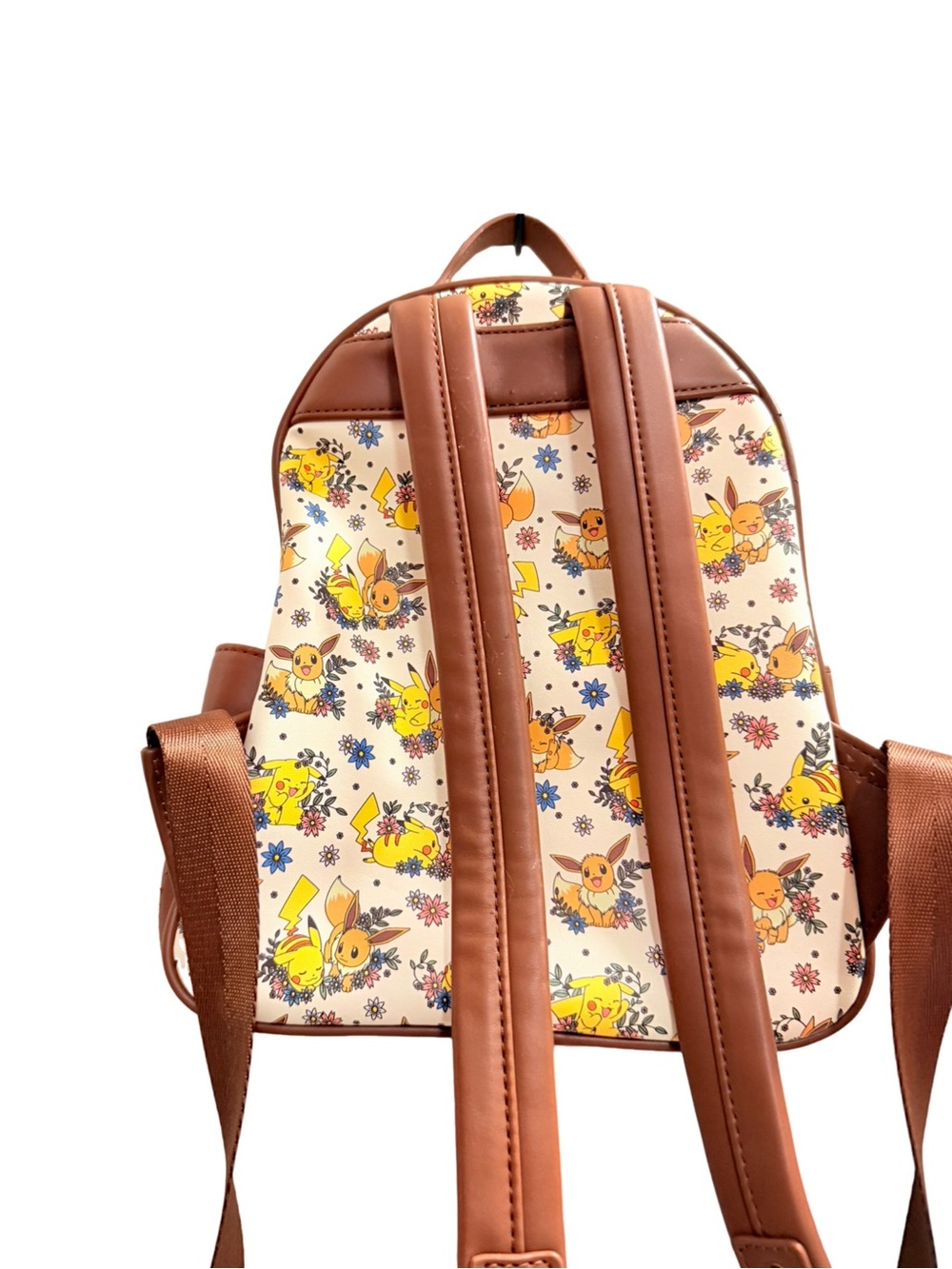 Loungefly Pokémon Pikachu & Eevee Floral Mini Backpack - BoxLunch Exclusive - Picture 4 of 14